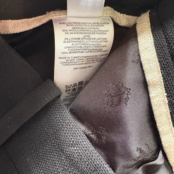 Brooks Brothers x Loro Piana Wool Pencil Skirt 2 2P Black Silk Academia Career - Picture 4 of 7